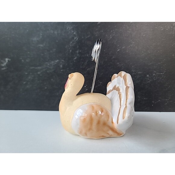 Ceramic Turkey Place Card Holder Vintage - Picture 5 of 10
